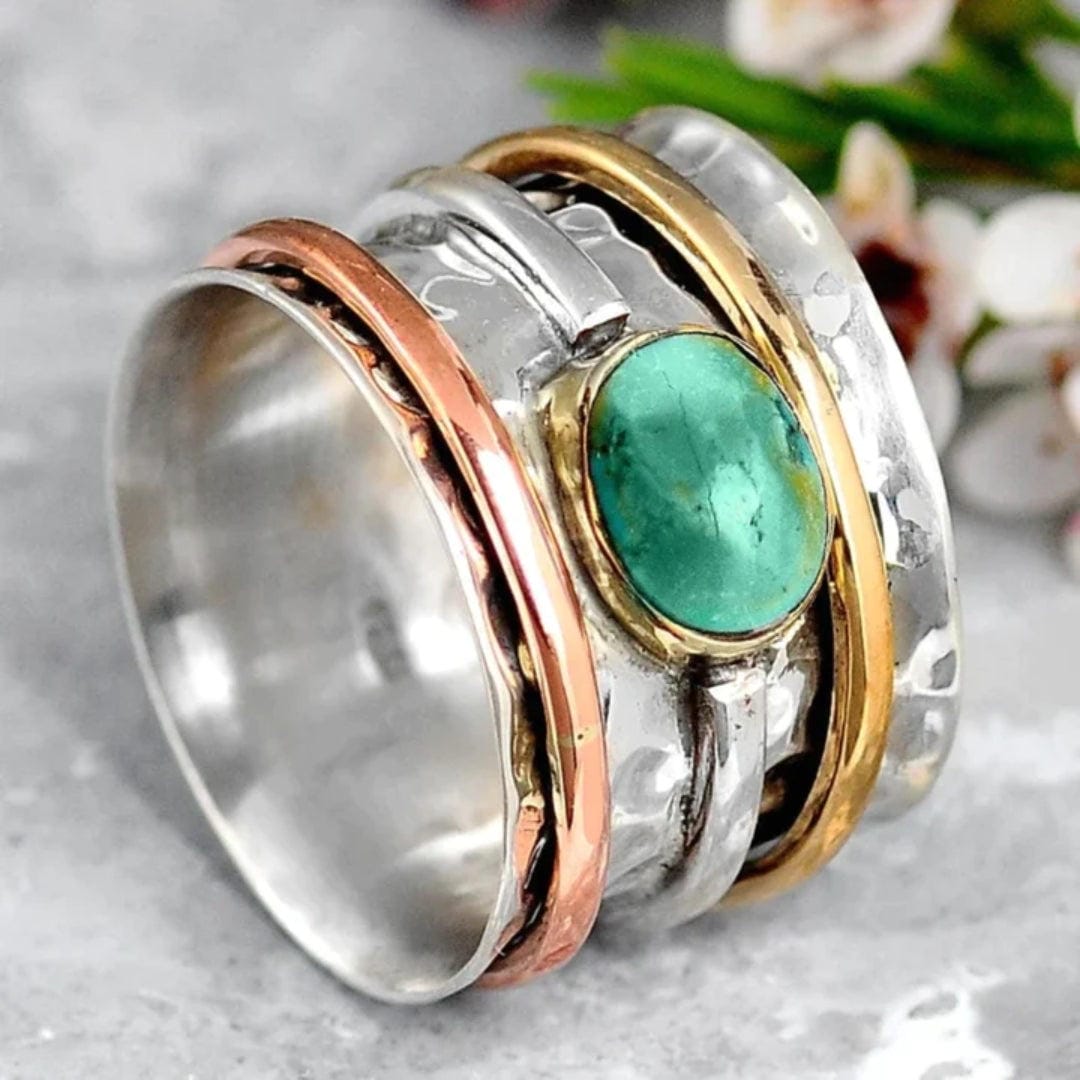 Anillo Giratorio Vintage Turquesa