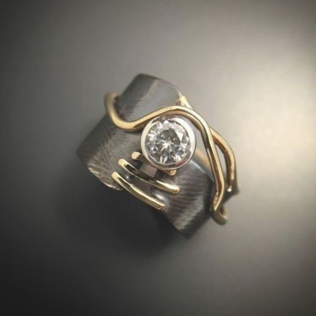 Anillo Vintage de Circón en Plata
