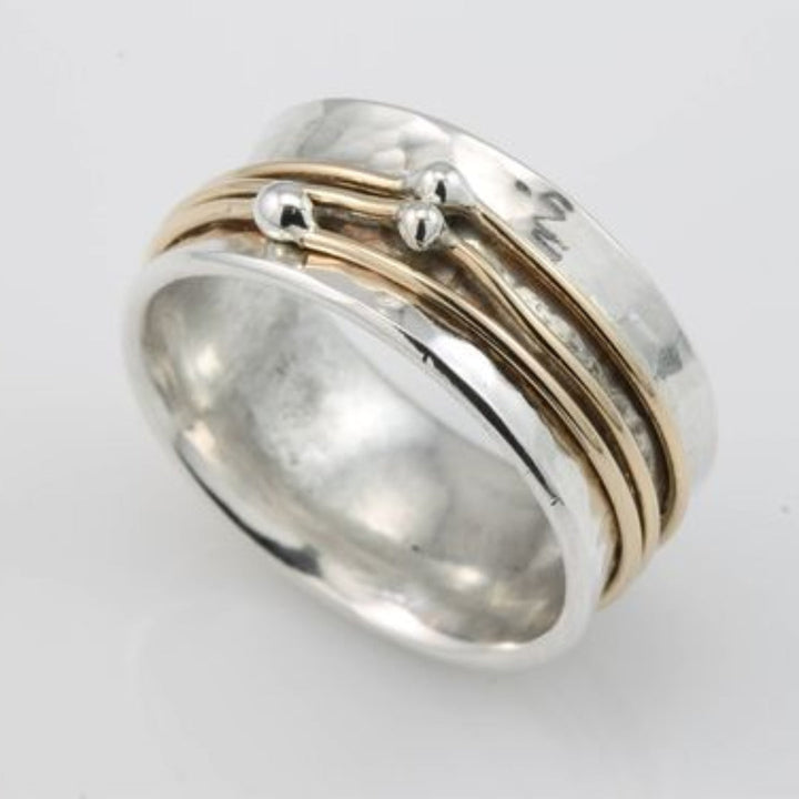 Anillo Giratorio Plata y Oro