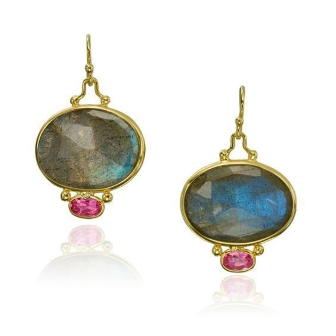 Pendientes Vintage con Cristal Azul
