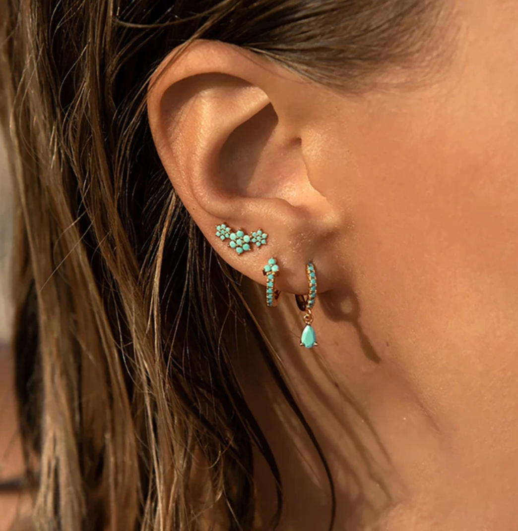 Pendientes de Oro con turquesa
