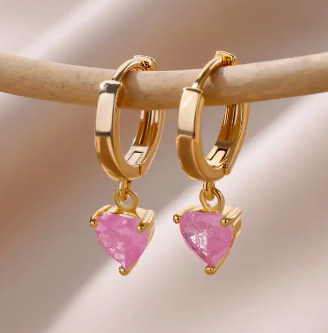 Aros de Oro con pequeño colgante