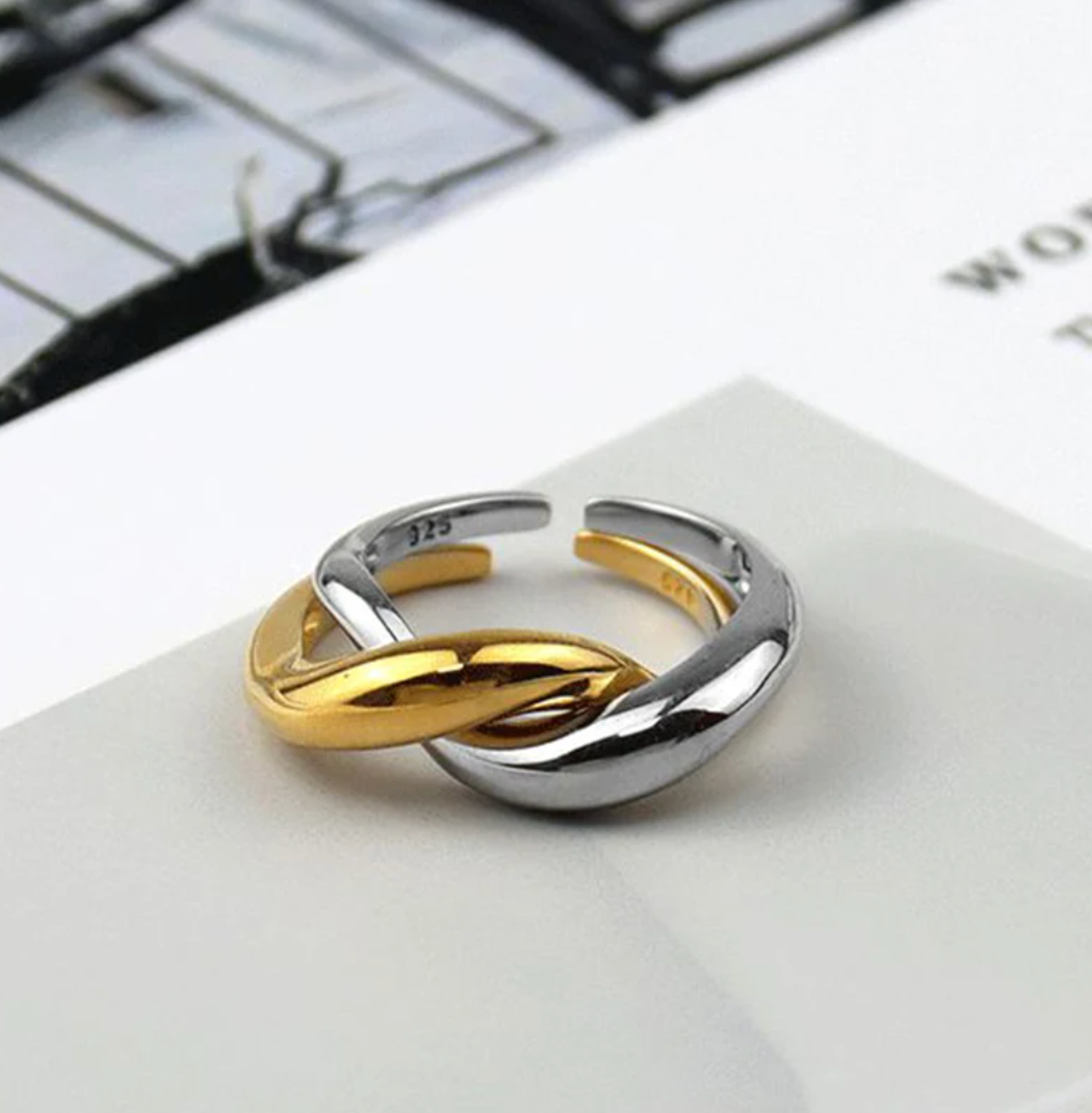 Anillo Hilado en Oro y Plata