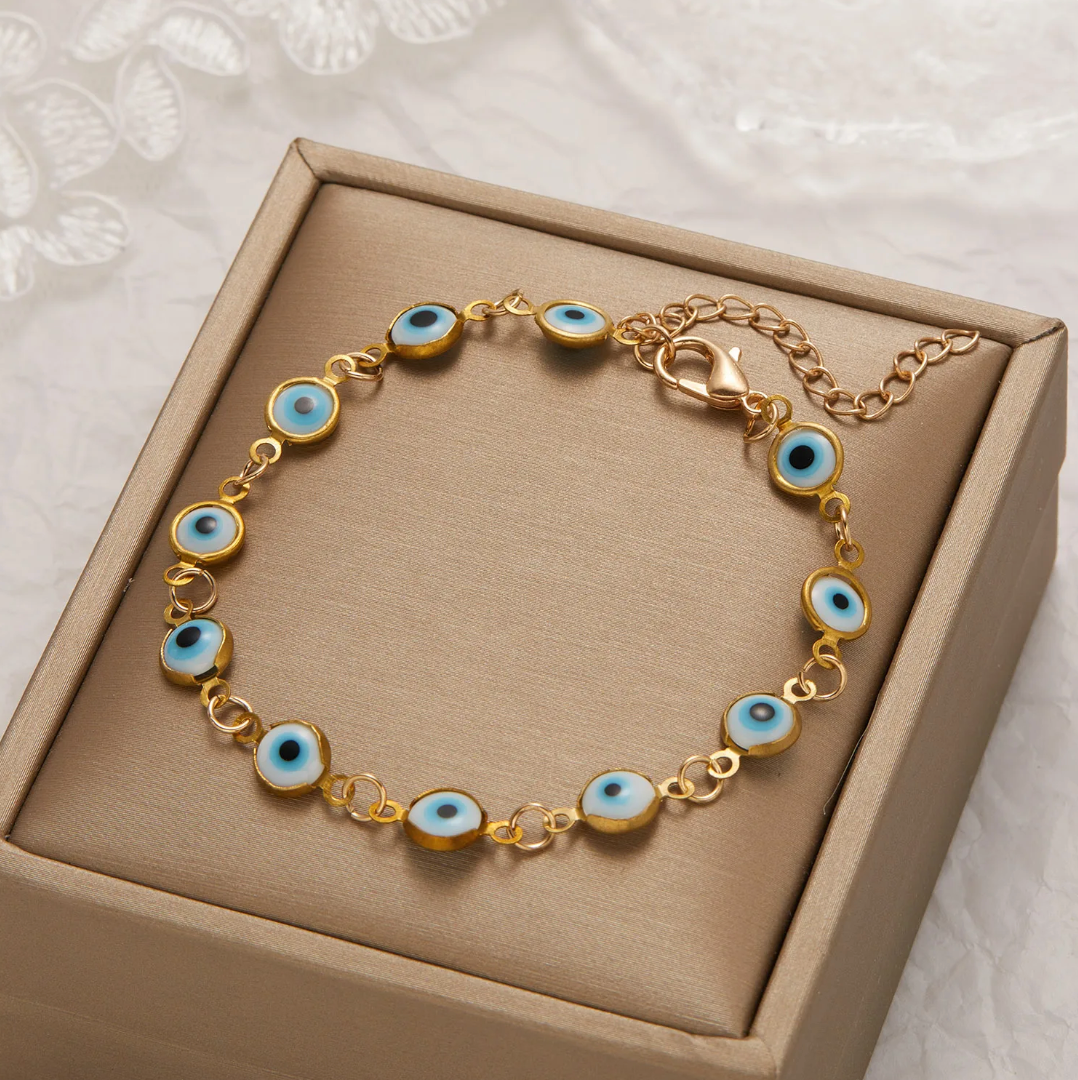 Pulsera de Oro con turquesa contra