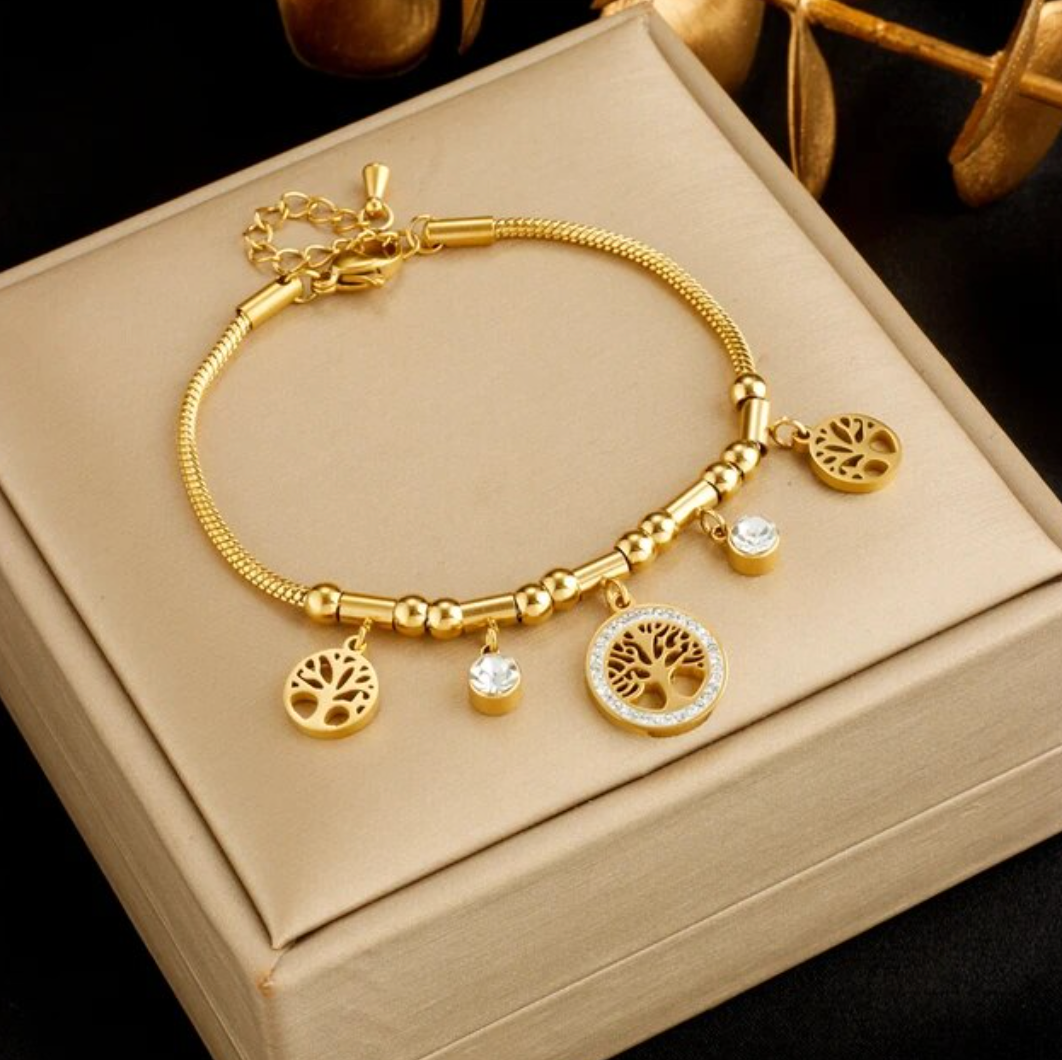 Pulsera de Oro de con 3