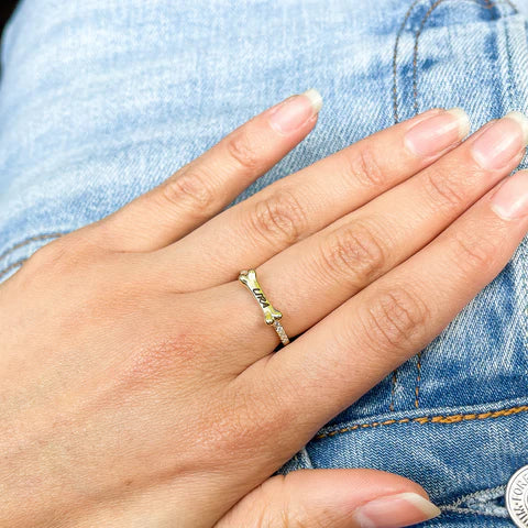 Anillo personalizado con nombre de mascota, estilo de vida
