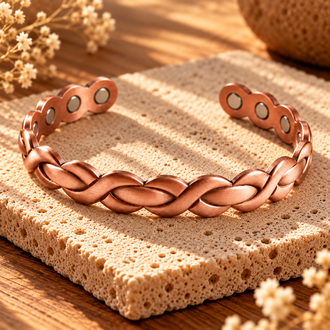 Pulsera de Cobre Punto Tejido