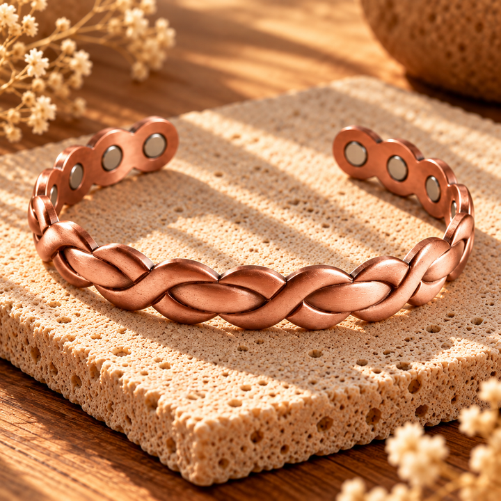 Pulsera de Cobre Punto Tejido