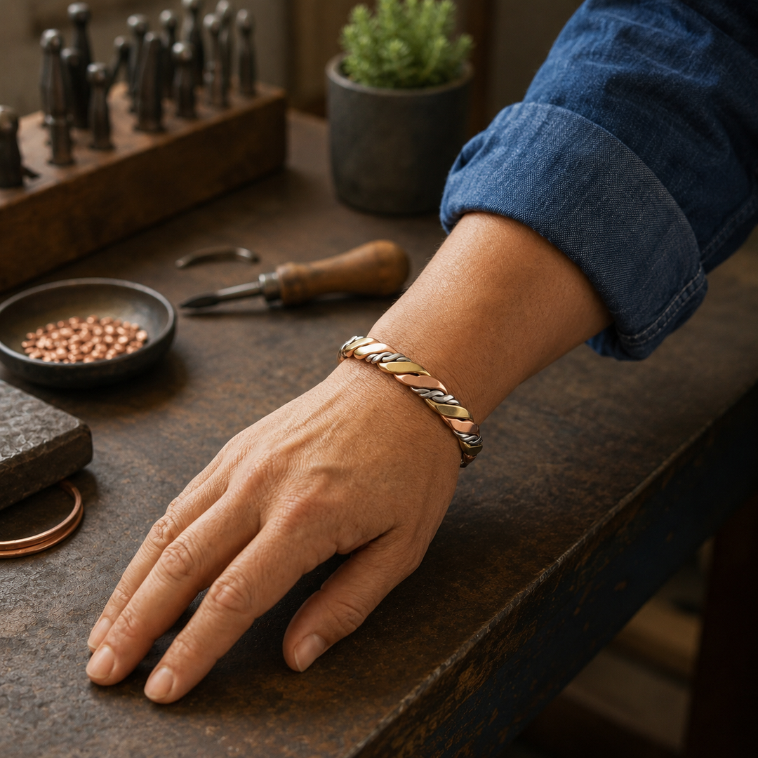 Pulsera de Cobre Trenzado Fino