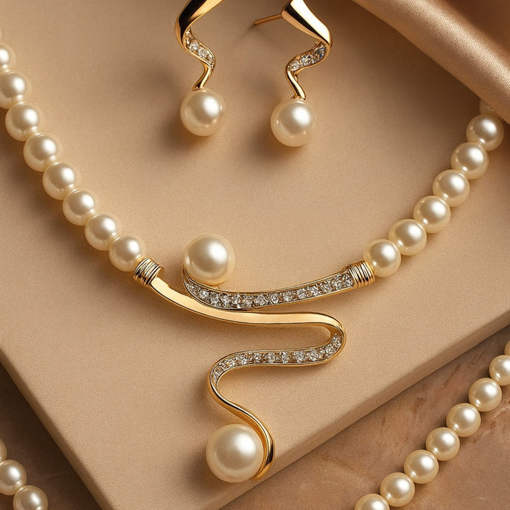 Conjunto de Joyería Elegante con Perlas
