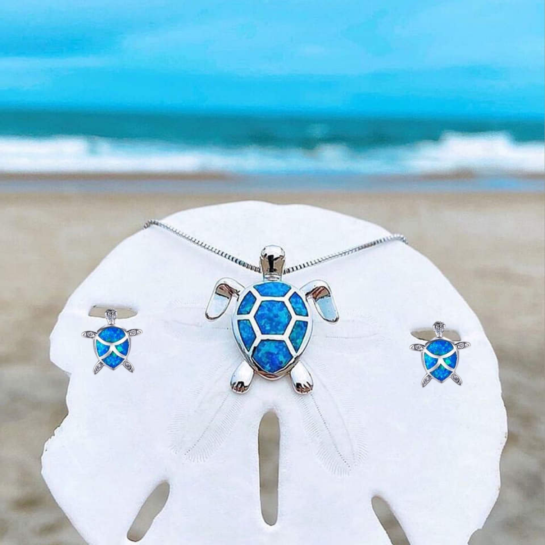Conjunto Collar y Pendientes Tortuga Marina