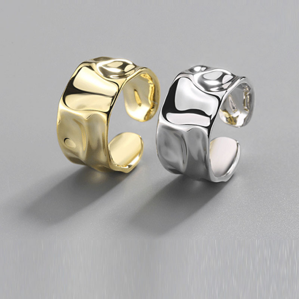 Anillo ancho asimétrico de Plata