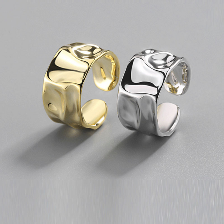 Anillo ancho asimétrico de Plata