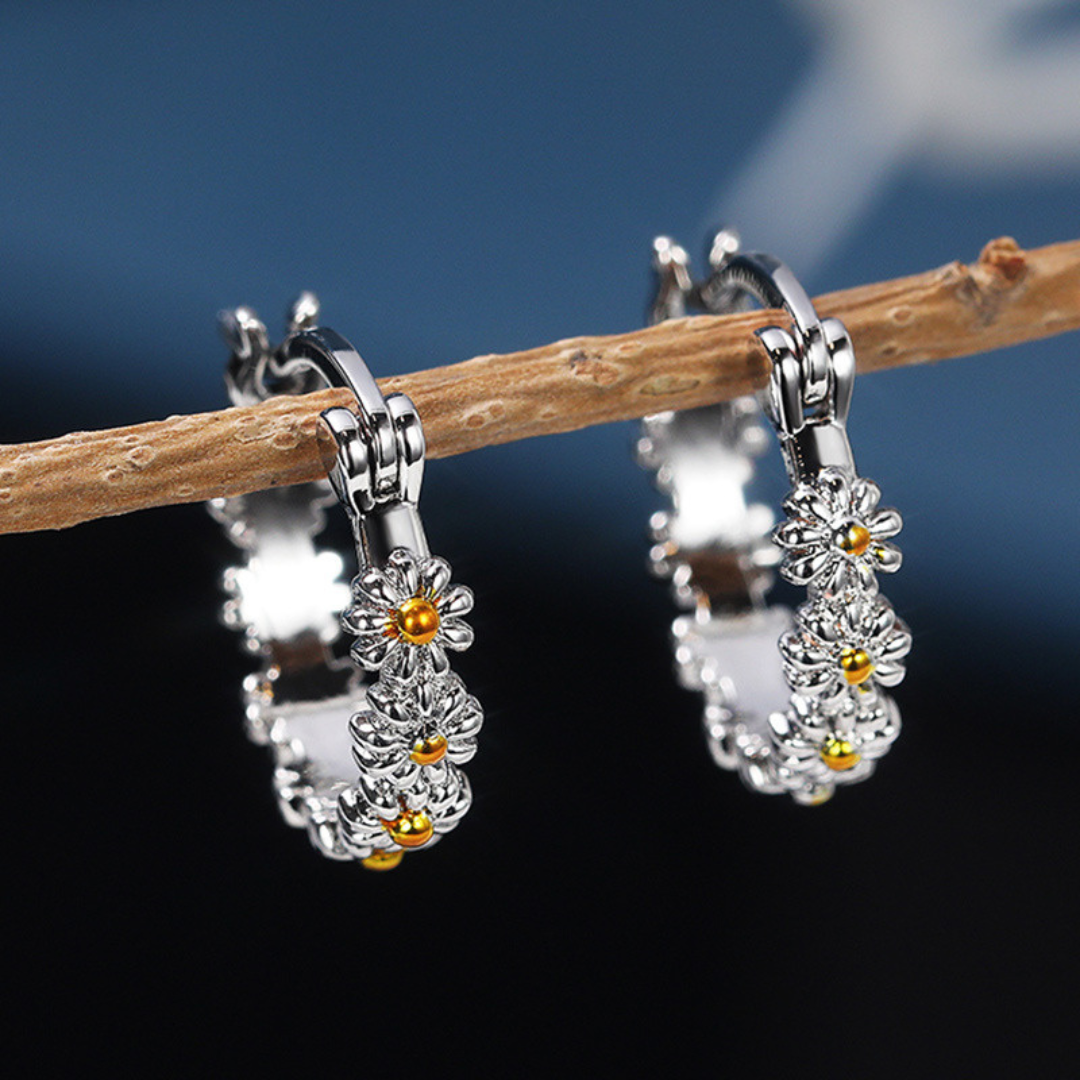 Pendientes margarita de Plata