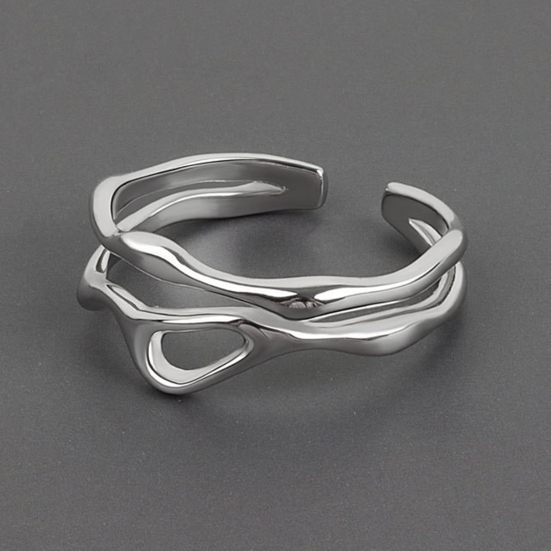 Anillo ajustable de Plata en forma