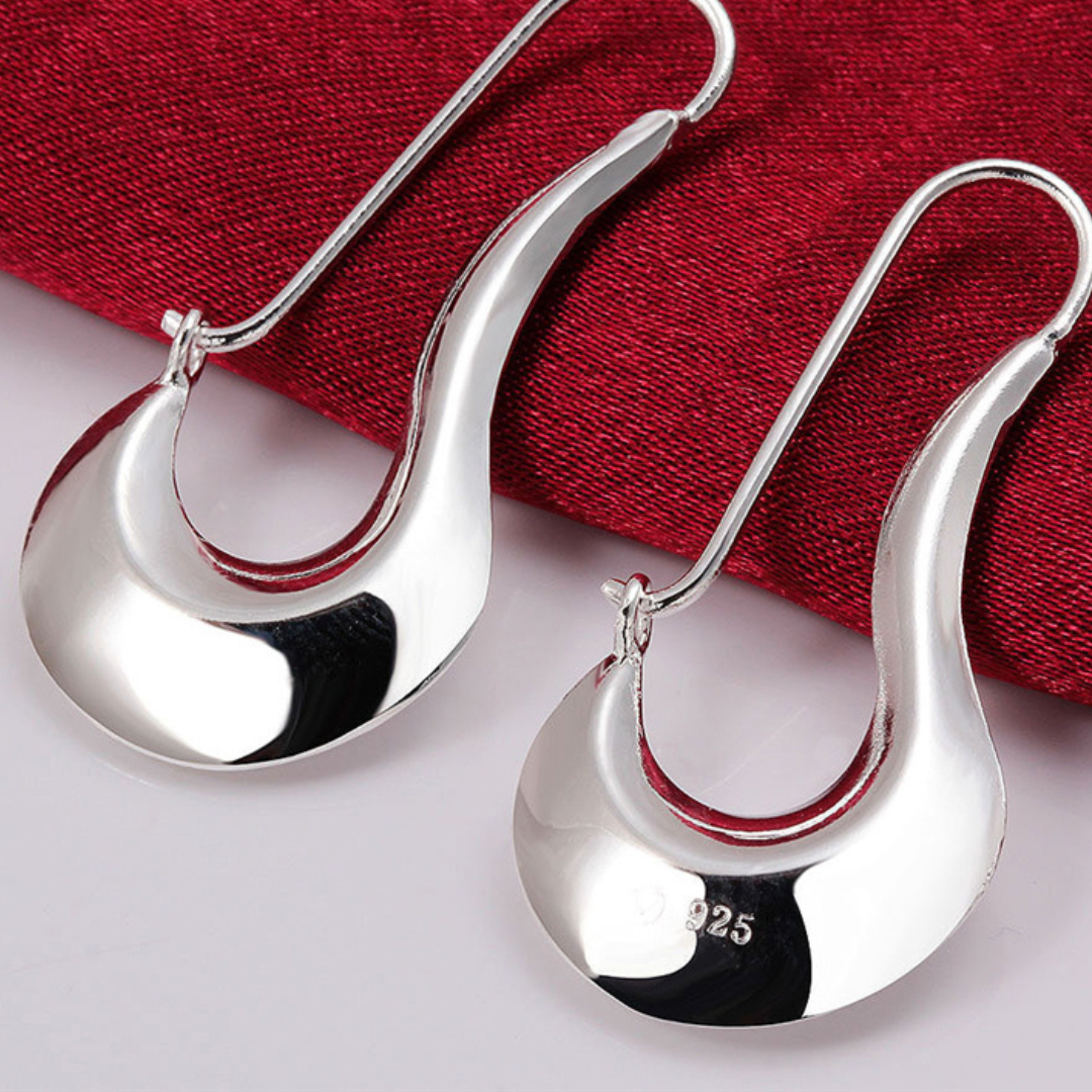 Pendientes de estilo modernista de Plata