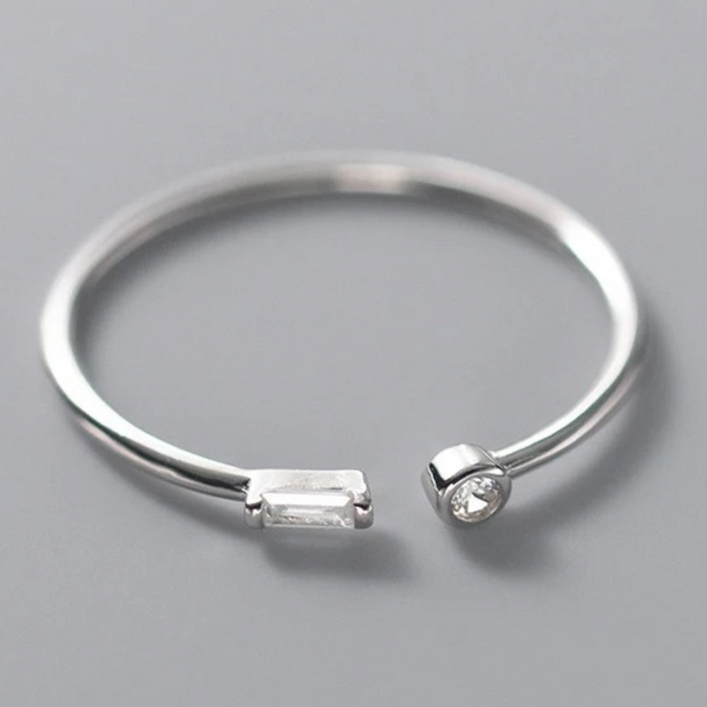 Anillo ajustable de Plata con 2