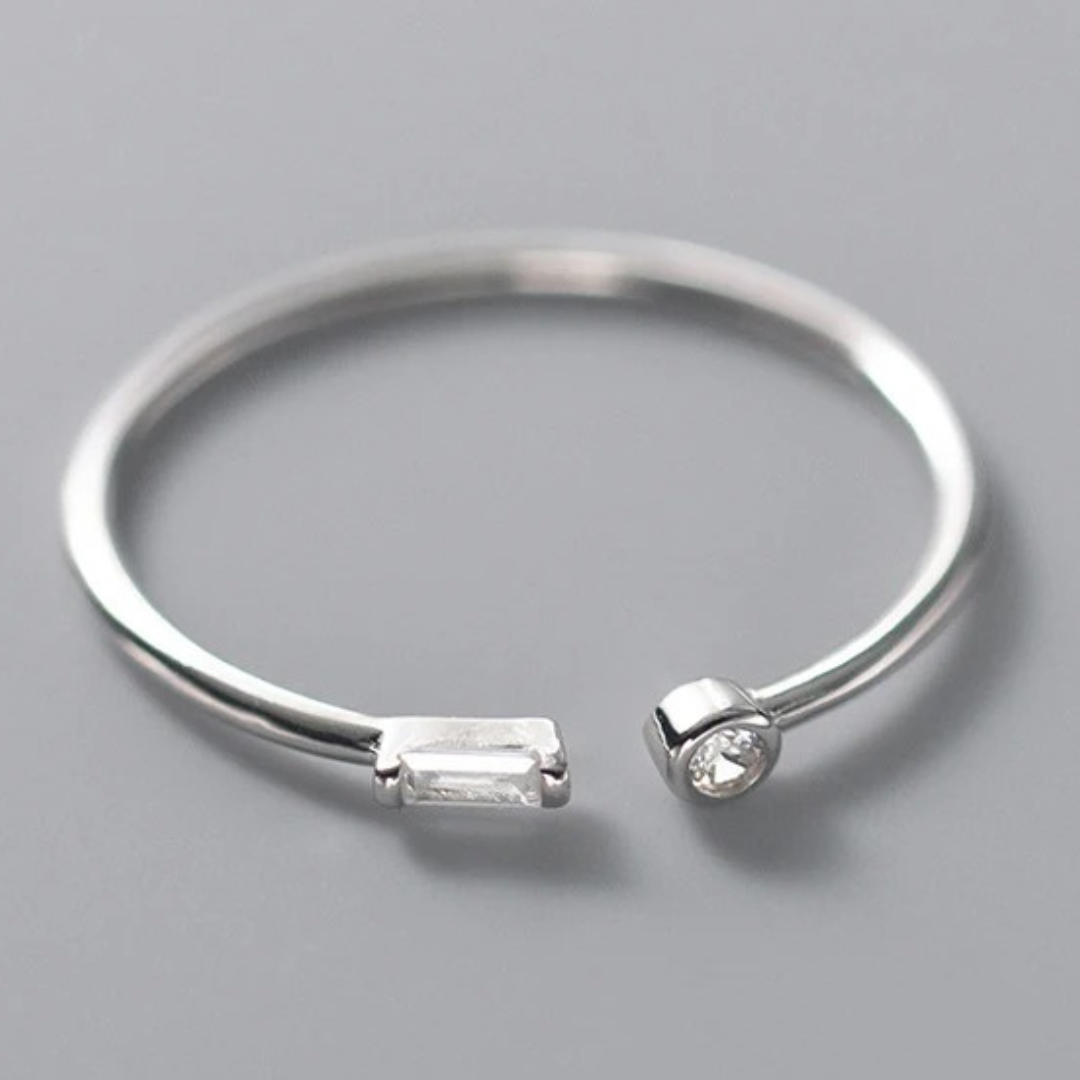 Anillo ajustable de Plata con 2