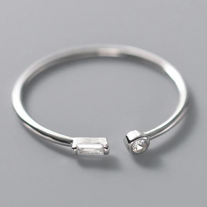 Anillo ajustable de Plata con 2