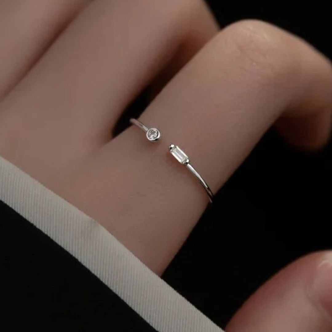 Anillo ajustable de Plata con 2