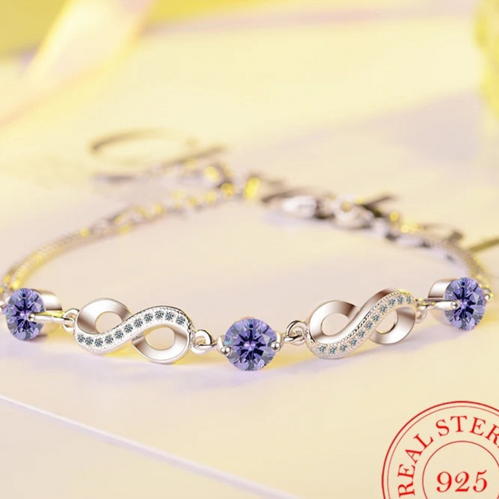 Pulsera fina de Plata con piedras