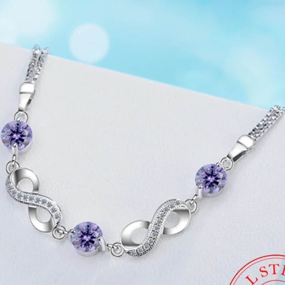 Pulsera fina de Plata con piedras