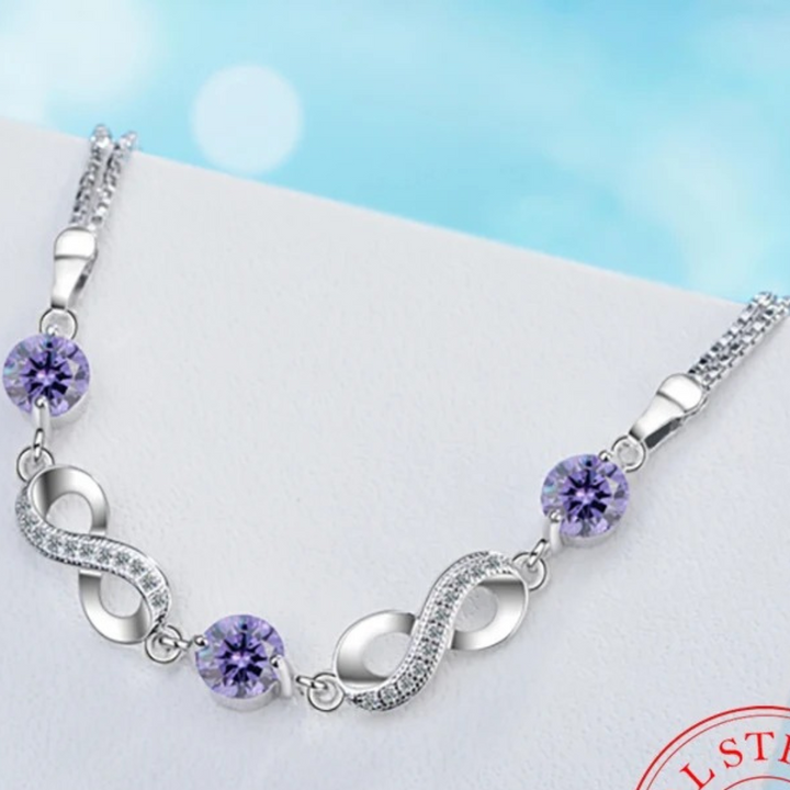 Pulsera fina de Plata con piedras