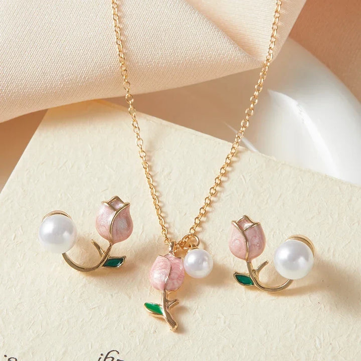 Conjunto con Tulipán y Jardín Rosa