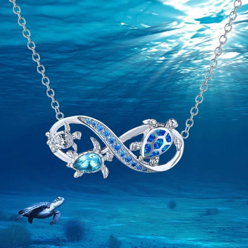 Collar Tortuga Infinito con Cristales