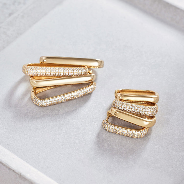 Aros Rectangulares Dorados