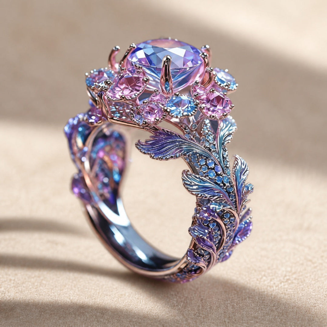 Anillo con Flor Plateado