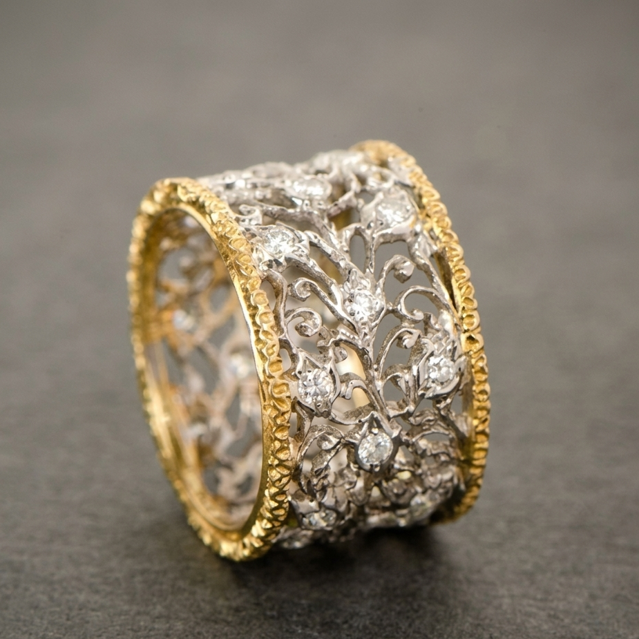 Anillo con Hiedra y Circonita