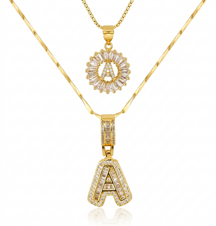 Conjunto Collares Inicial Dorado