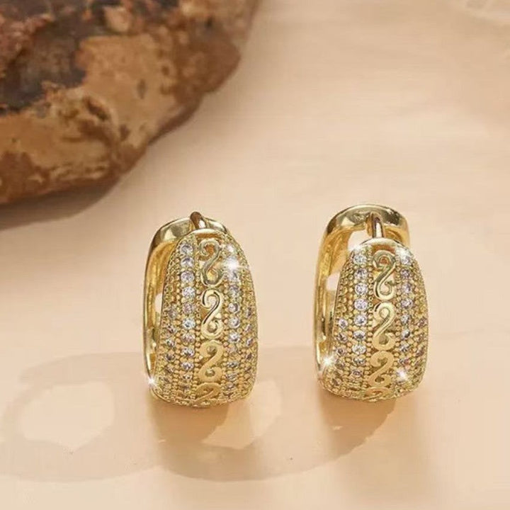 Aros Bohemios Dorados con Turquesa