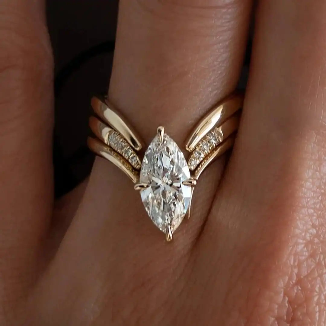 Set de Anillos Talla Marquesa