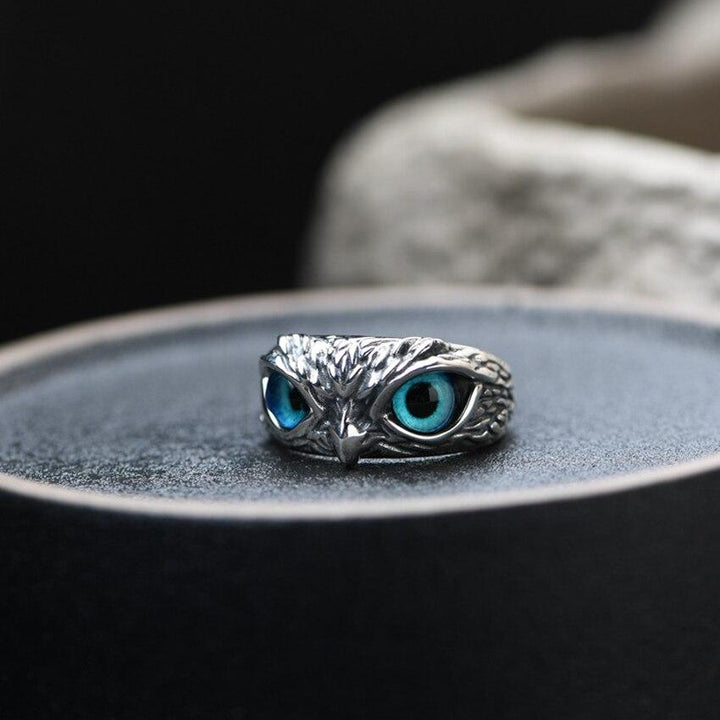Anillo Búho de la Suerte con Ópalo