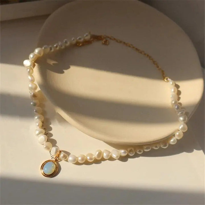 Collar Perla y Piedra de Luna
