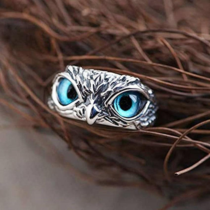 Anillo Búho de la Suerte con Ópalo