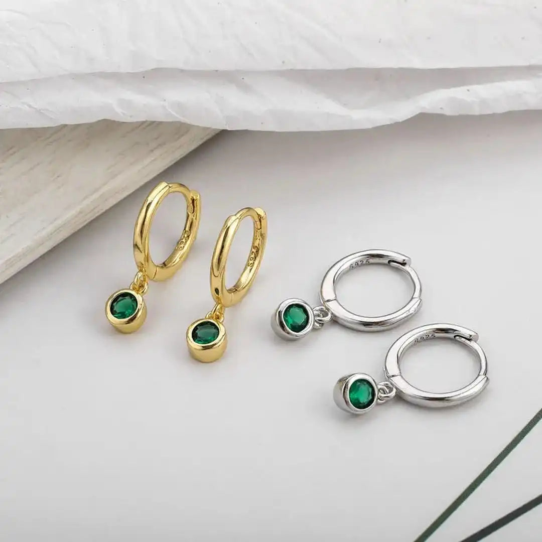 Pendientes Circonita Verde Resplandecientes