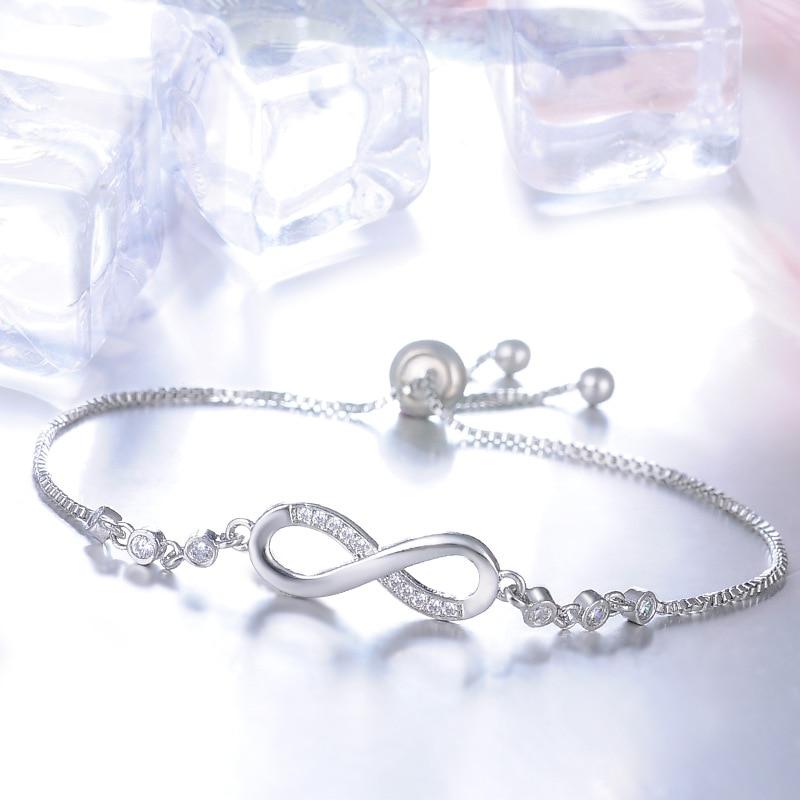 Pulsera Infinito Ajustable Plateada