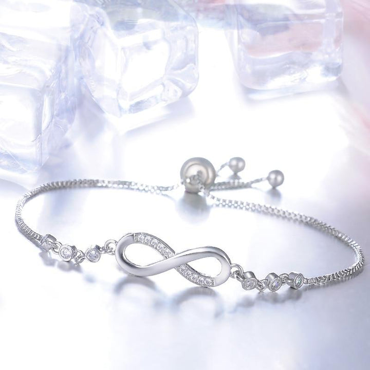 Pulsera Infinito Ajustable Plateada