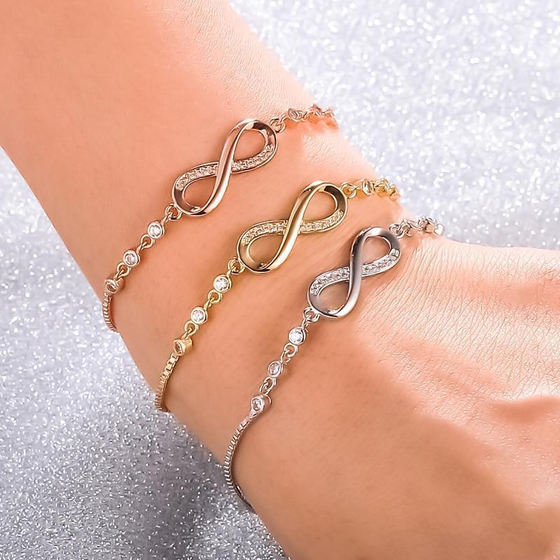 Pulsera Infinito Ajustable Plateada
