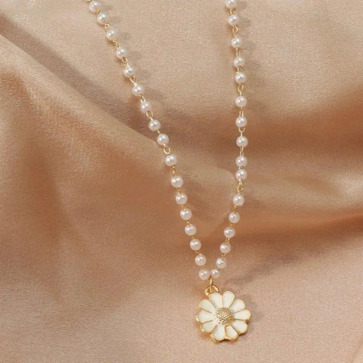 Collar Margarita y Perlas
