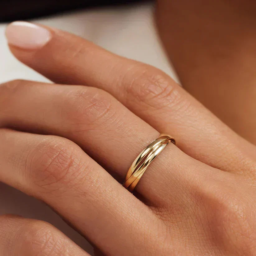 Anillo Triple Dorado