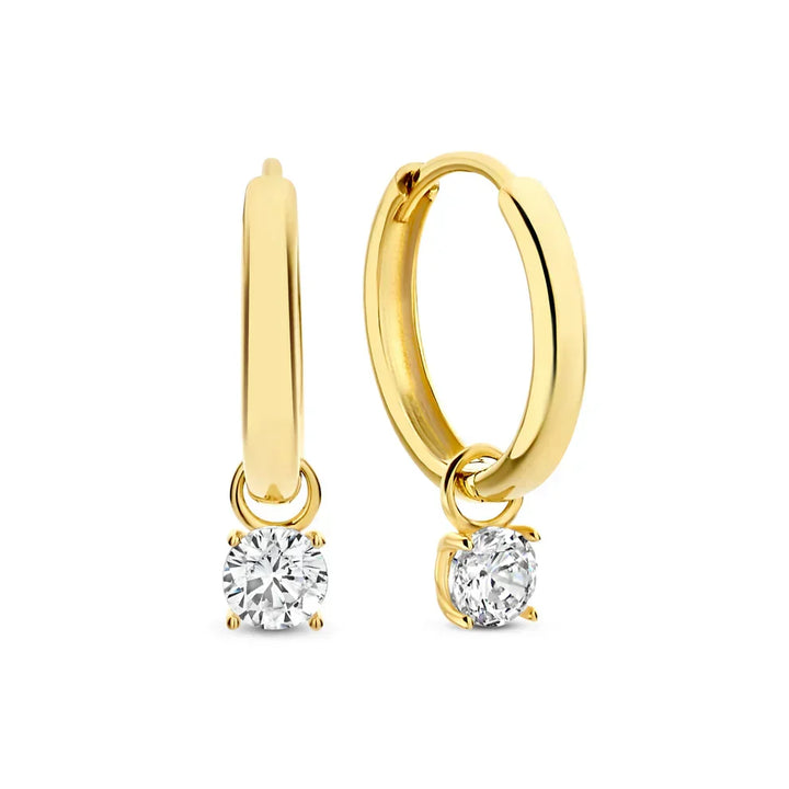 Aros Gota Brillante Dorados