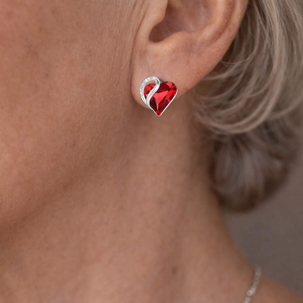 Pendientes Corazón Infinito Rojo