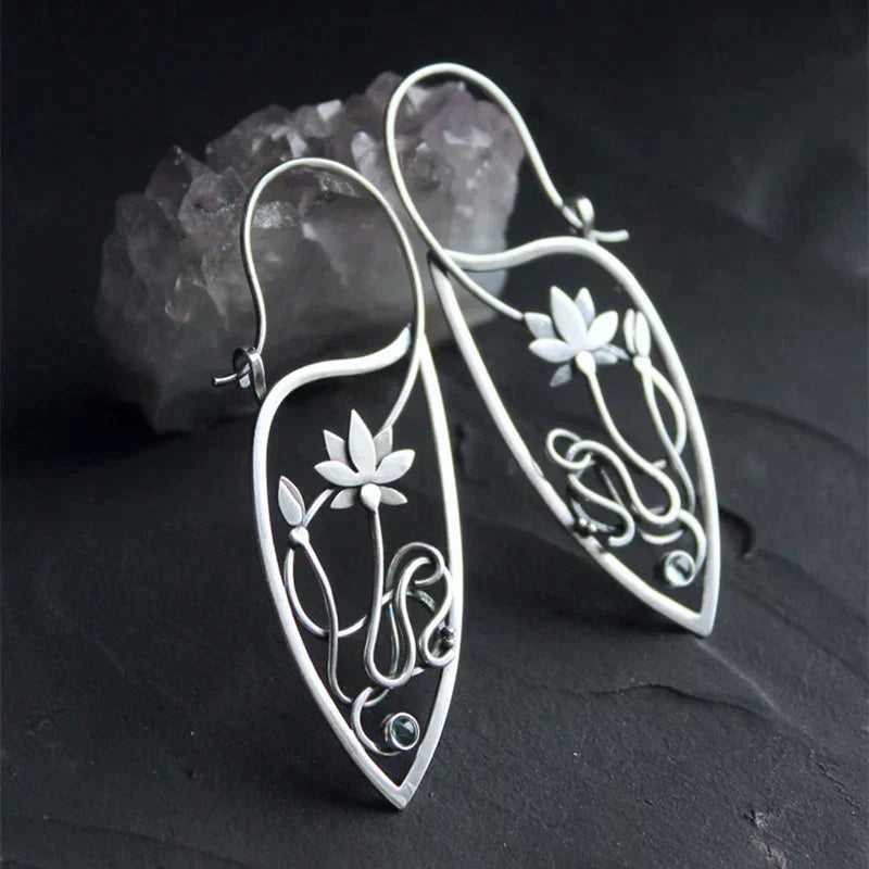 Pendientes Flor de Loto en Plata