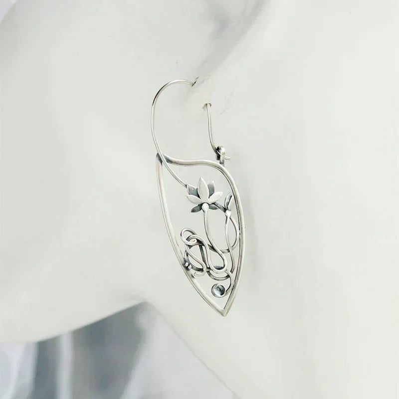Pendientes Flor de Loto en Plata