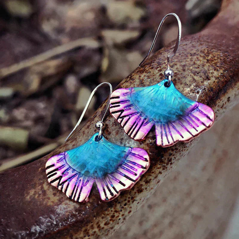 Pendientes boho de mariposa azul