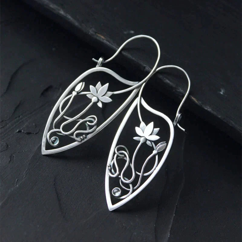 Pendientes Flor de Loto en Plata